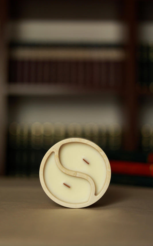 Yin Yang – lumânare din ceară de soia 100%, 180 g (2×90 g), cu două fitiluri